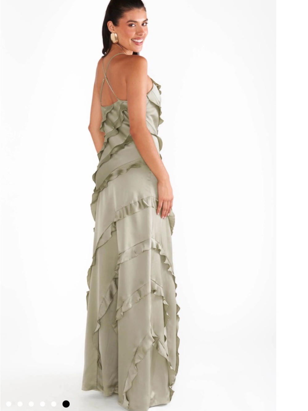 Show Me Your MuMu Sage Ruffle Slip Maxi Dress - Picture 2 of 4